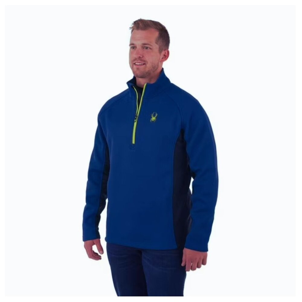 SPYDER Men's "Outbound Stryker" 1/2 Zip Active Sport Sweater Royal Size S